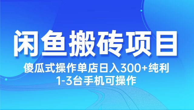 闲鱼搬砖项目，日入500+-柚子网创