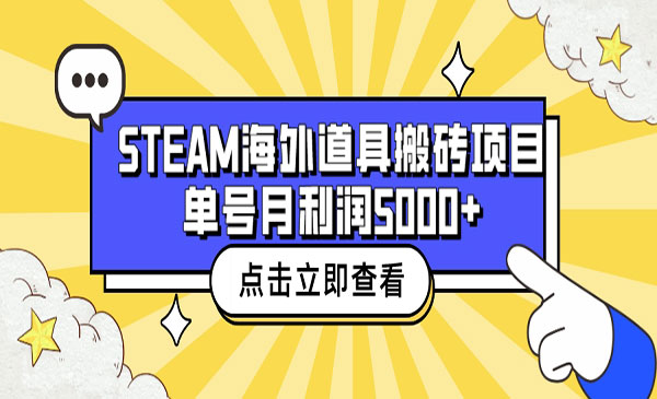 Steam海外道具搬砖项目，月入5000+-柚子网创