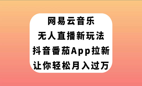 网易云无人直播拉新项目，月入过万-柚子网创