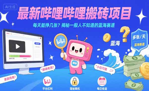 B站视频搬砖项目，日入500+-柚子网创