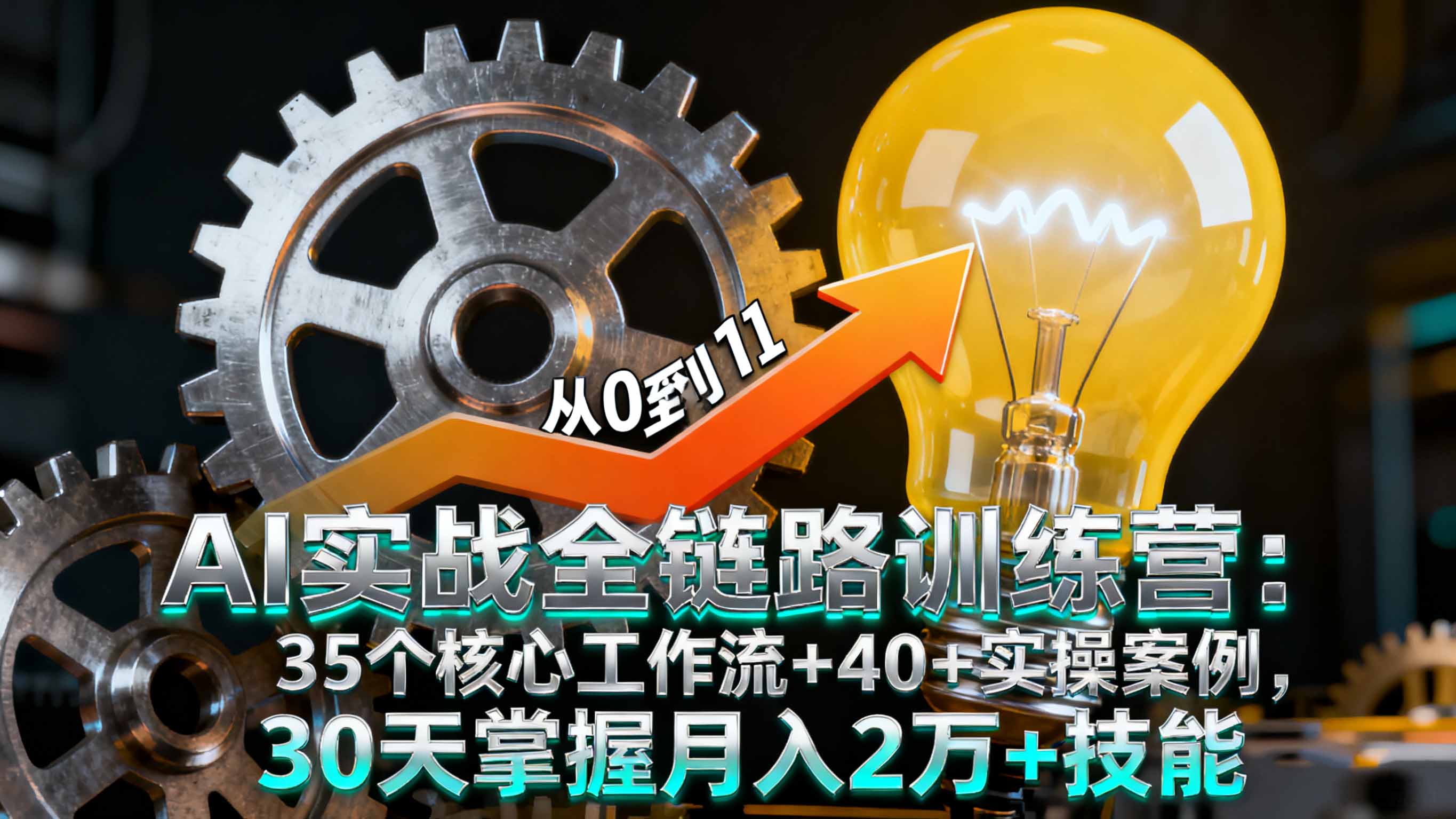 AI实战全链路训练营：35个核心工作流+40+实操案例，30天掌握月入2万+技能-柚子网创