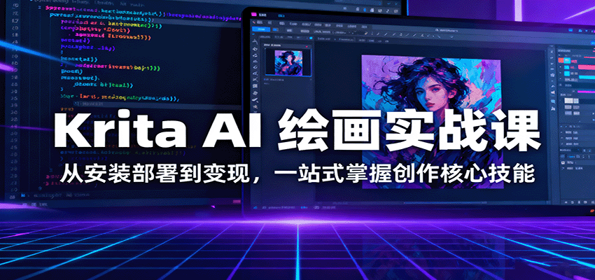 Krita AI 绘画实战课：从安装部署到变现，一站式掌握创作核心技能-柚子网创