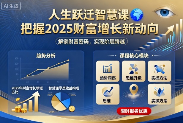 人生跃迁智慧课，把据2025财富增长新动向-柚子网创