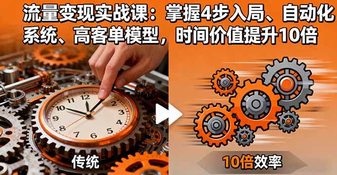 （16197期）流量变现实战课：掌握4步入局、自动化系统、高客单模型，时间价值提升10倍-柚子网创