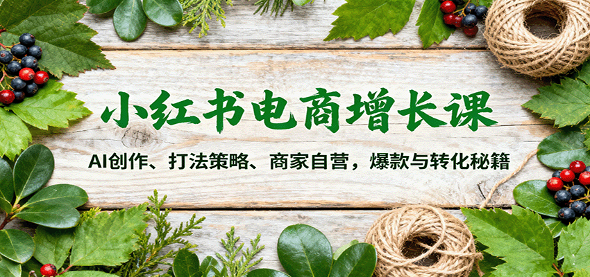小红书电商增长课：AI创作、打法策略、商家自营，爆款与转化秘籍-柚子网创