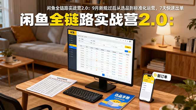 闲鱼全链路实战营2.0：9月新规过后从选品到标准化运营，7天快速出单-柚子网创