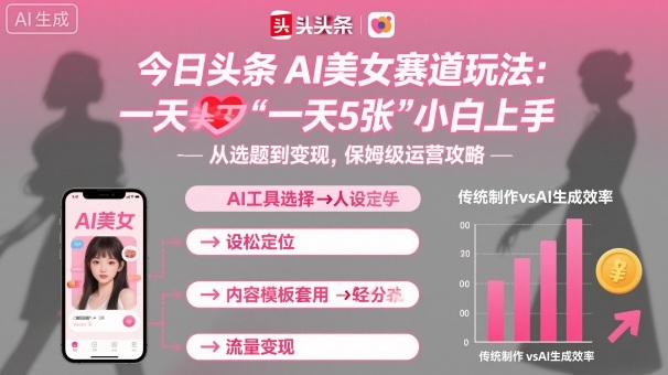 今日头条AI美女赛道玩法，一天轻松5张，小白轻松上手-柚子网创