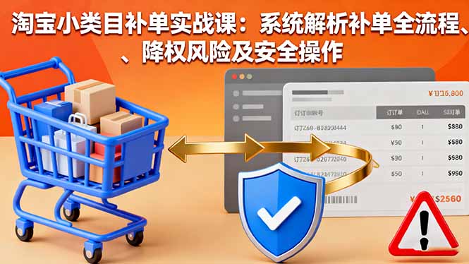 淘宝小类目补单实战课：系统解析补单全流程、降权风险及安全操作-柚子网创
