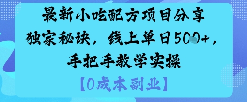 最新小吃配方项目分享独家秘诀，线上单日5张，手把手教学实操-柚子网创