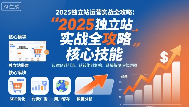 2025独立站运营实战全攻略，一站式掌握独立站运营核心技能-柚子网创