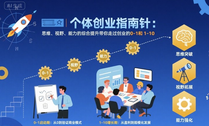 个体创业指南针，思维、视野、能力的综合提升带你走过创业的0-1和1-10【音频】-柚子网创