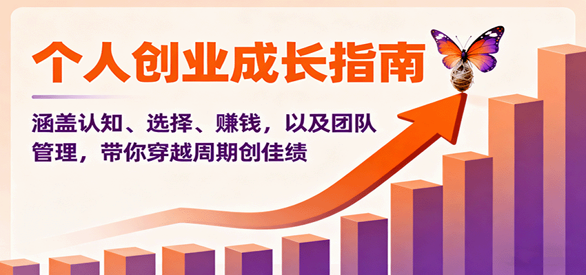 个人创业成长指南：涵盖认知、选择、赚钱，以及团队管理，带你穿越周期创佳绩-柚子网创